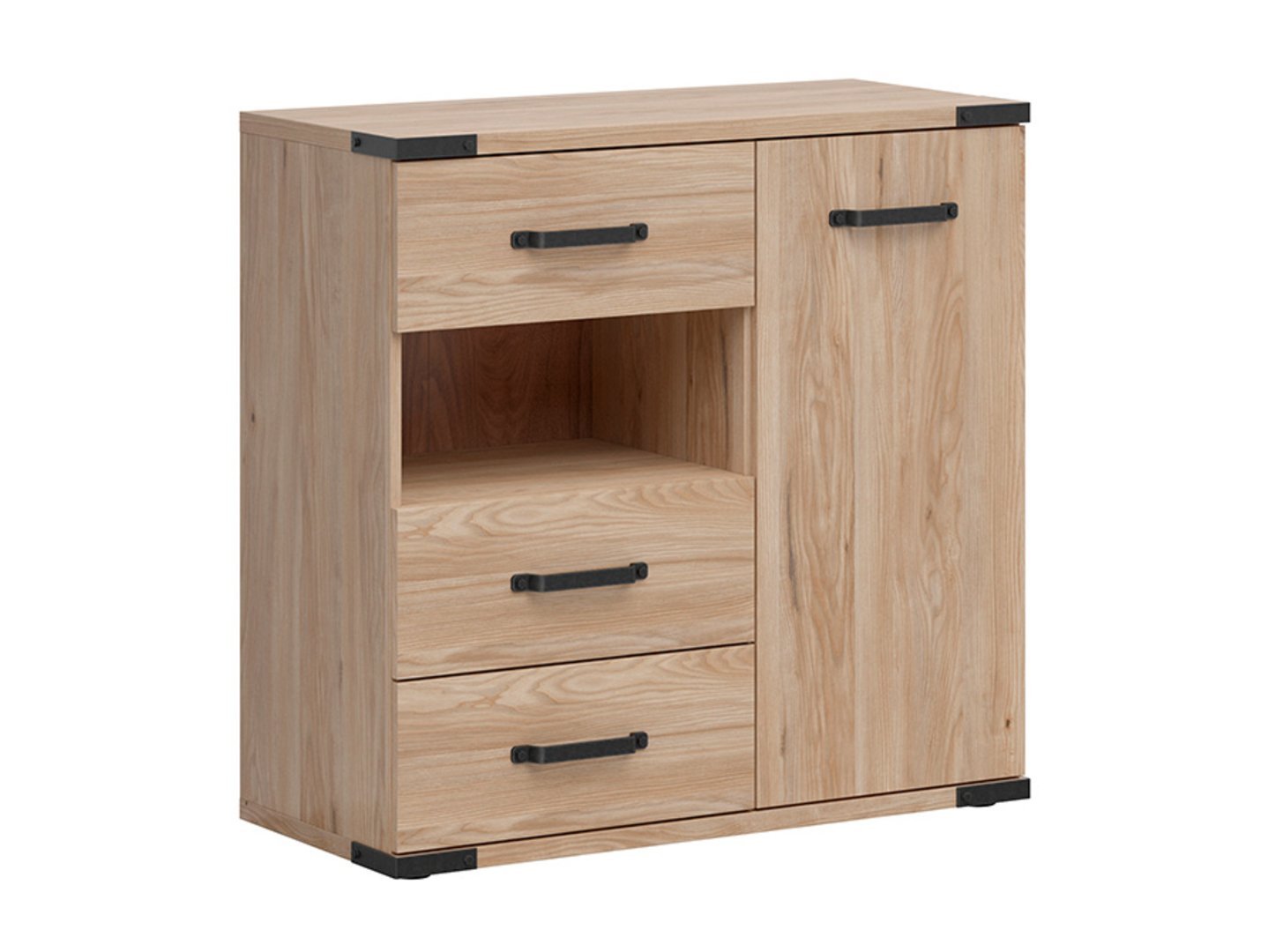 Single-door chest of drawers with three drawers LARA 90 cm Belarusian ash - Image 5