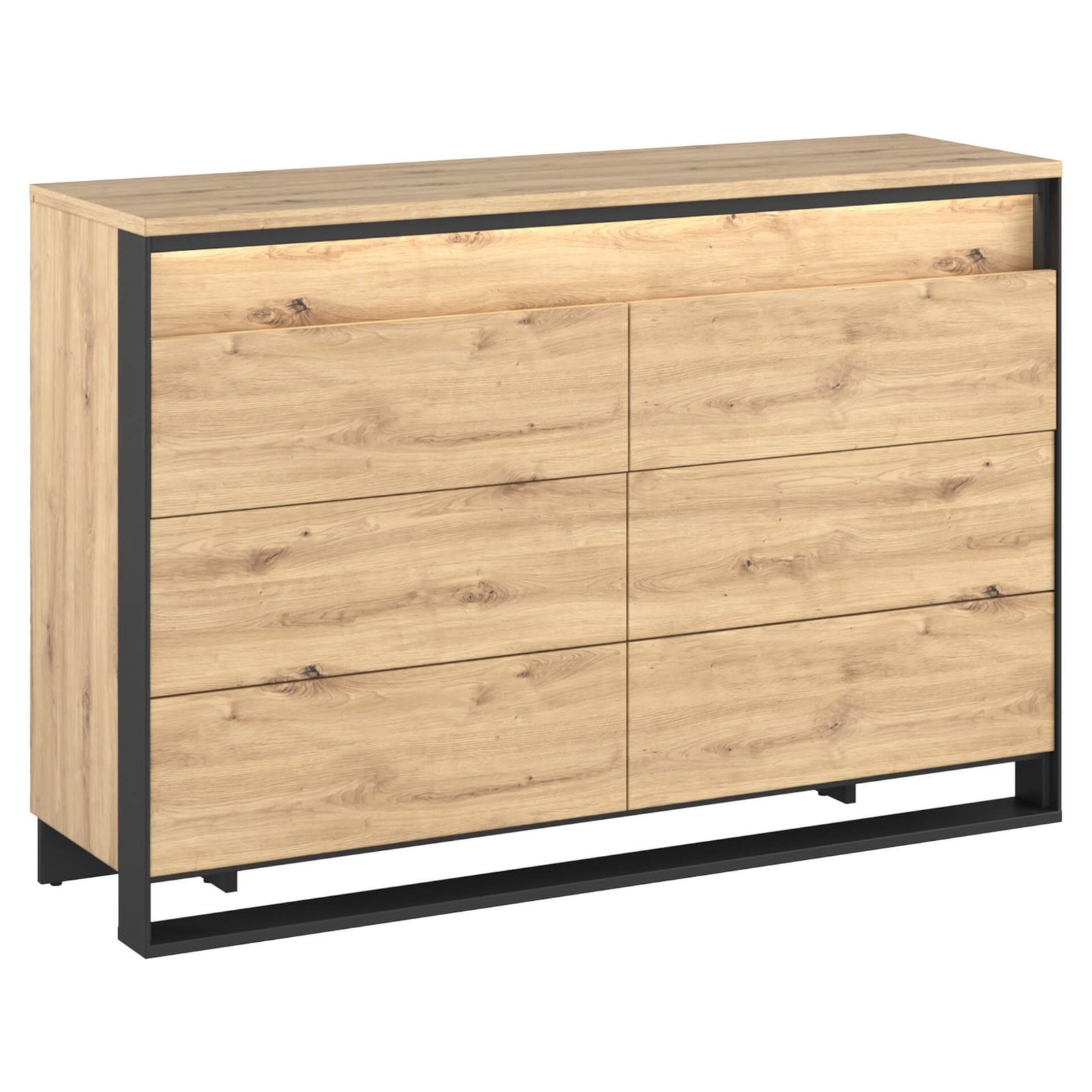QUANT QS-04 chest of drawers, Artisan oak/black