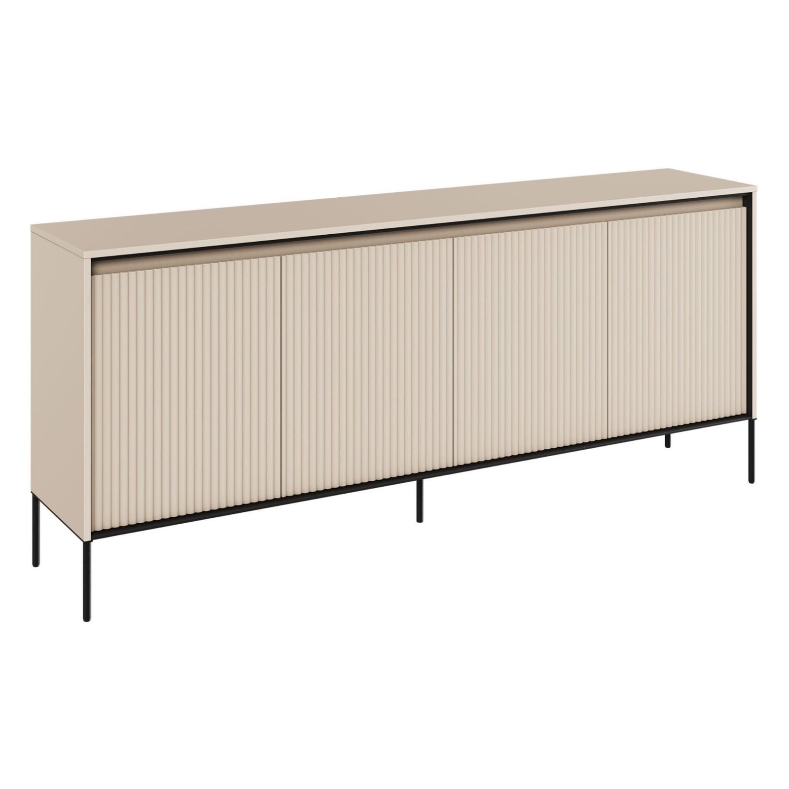 TREND 04 ribbed chest of drawers, beige / black legs