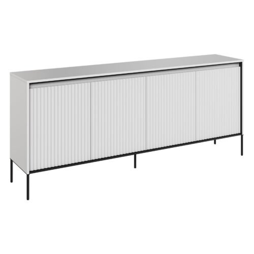 TREND 04 ribbed chest of drawers, white/black legs