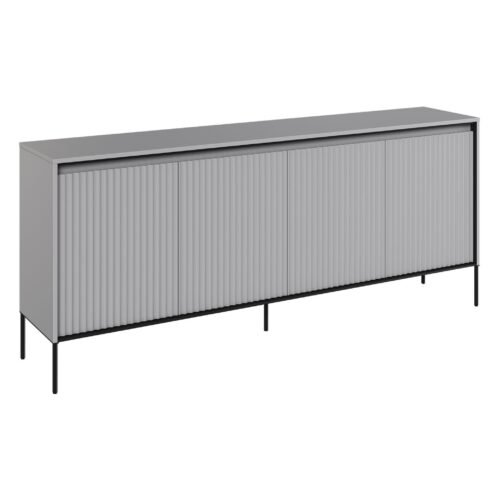TREND 04 chest of drawers with grooves, grey/black legs