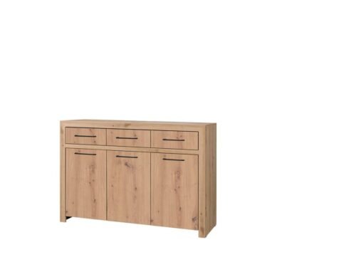 JANEZ Artisan chest of drawers with three doors/black ADRK