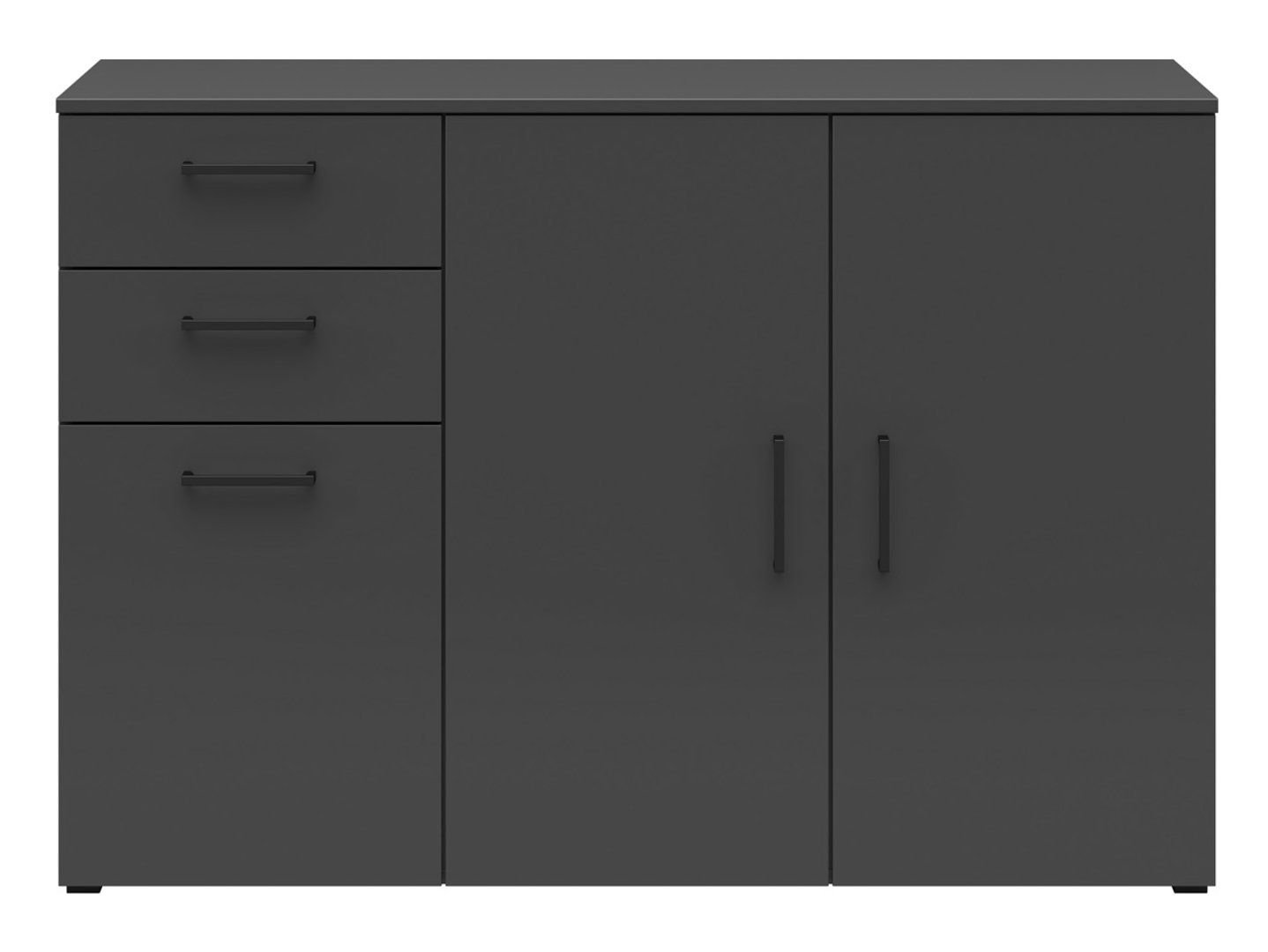 Three-door chest of drawers with 2 drawers MultiDo 120 cm graphite color - Image 7