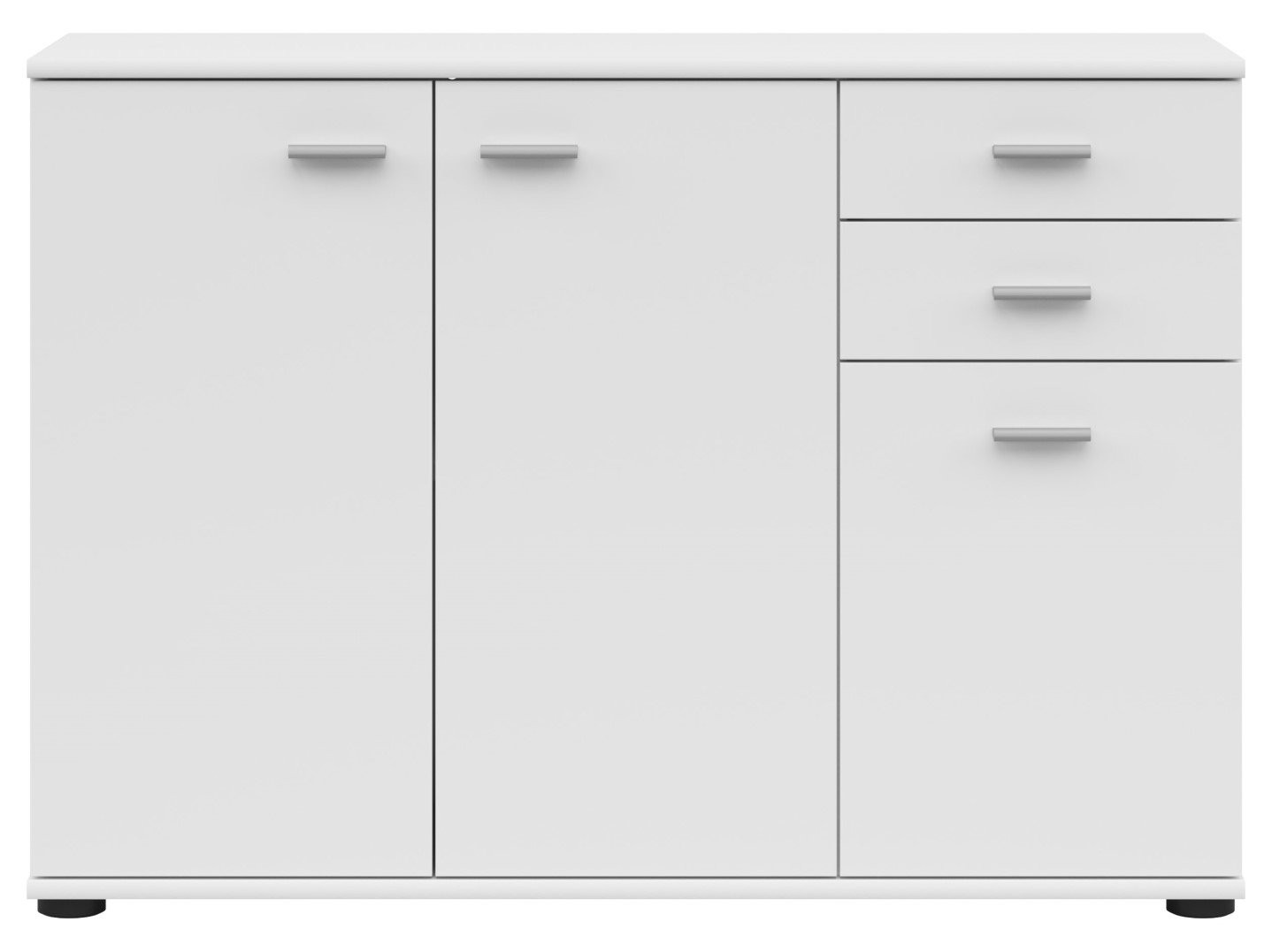 Three-door chest of drawers with two drawers NOEDA 106 cm white - Image 2