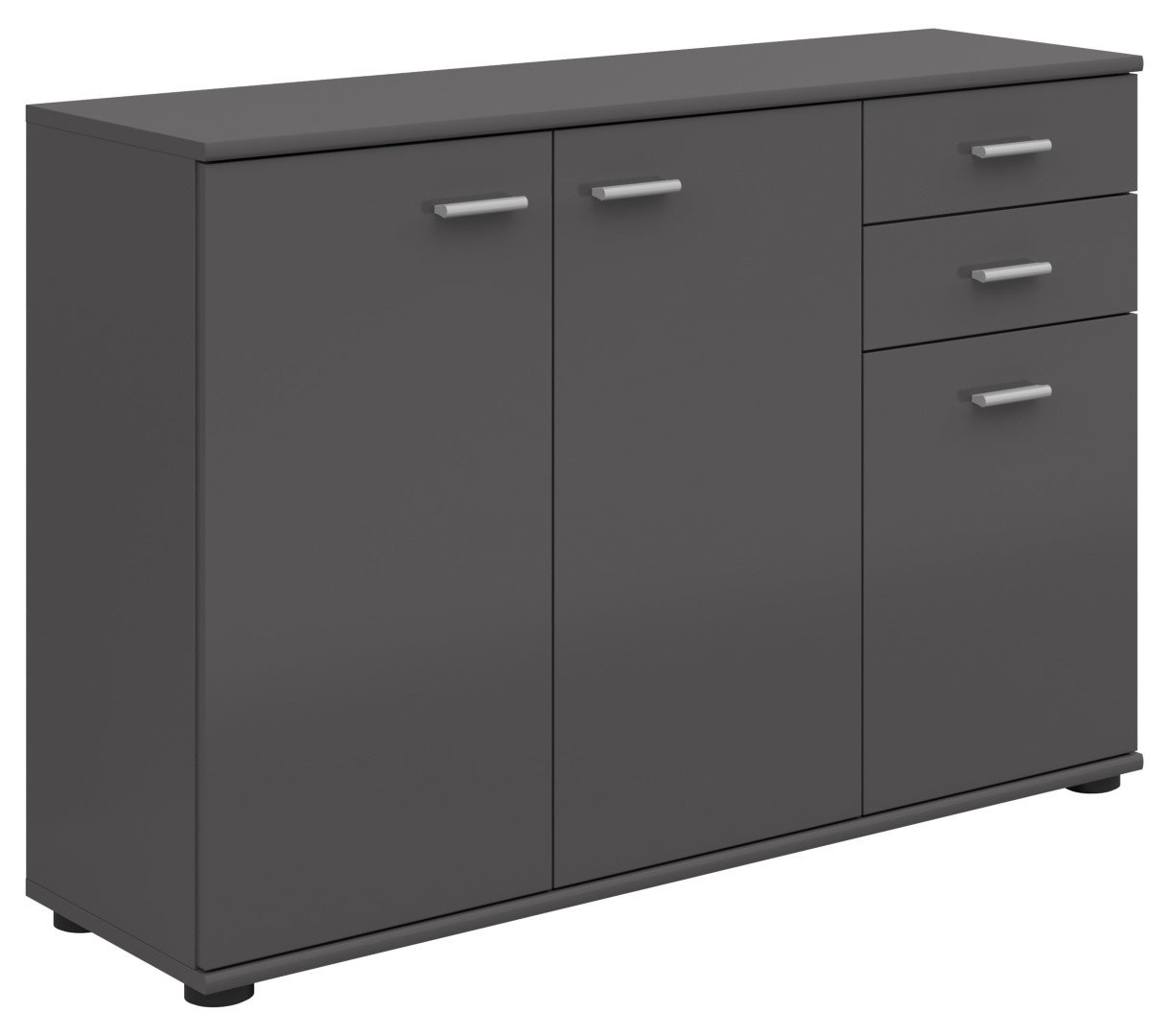 NOEDA three-door chest of drawers with two drawers, 106 cm, graphite color