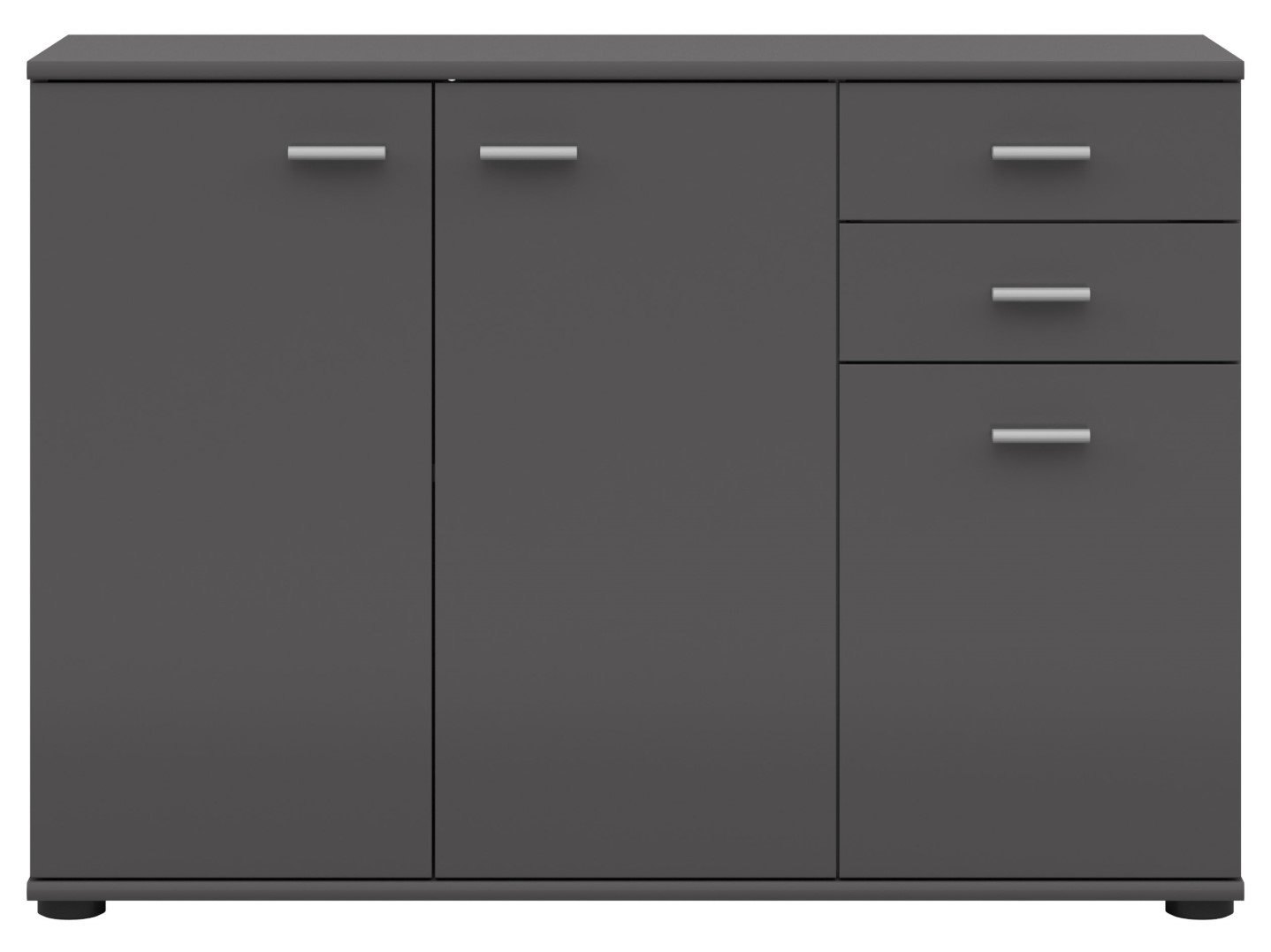 NOEDA three-door chest of drawers with two drawers, 106 cm, graphite color - Image 2