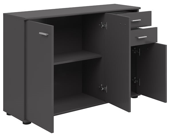 NOEDA three-door chest of drawers with two drawers, 106 cm, graphite color - Image 4