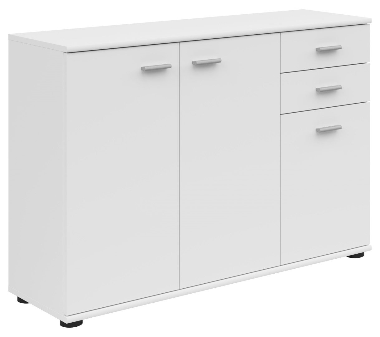 Three-door chest of drawers with two drawers NOEDA 106 cm white