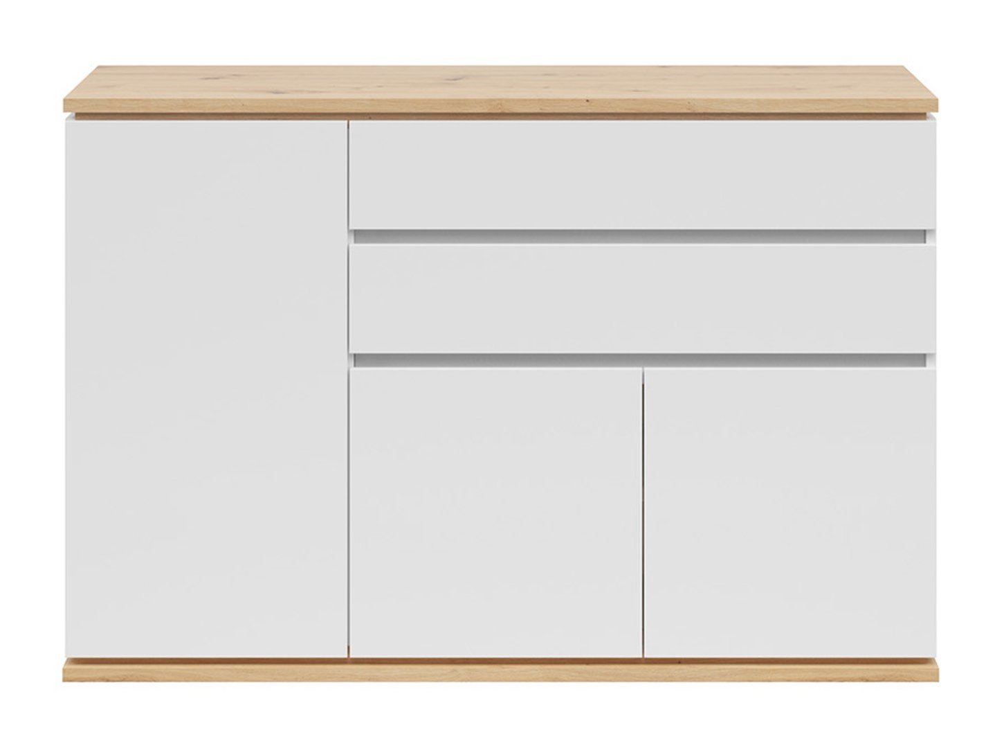 YAMAEL chest of drawers with three doors and two drawers, 139 cm, white/artificial oak - Image 2