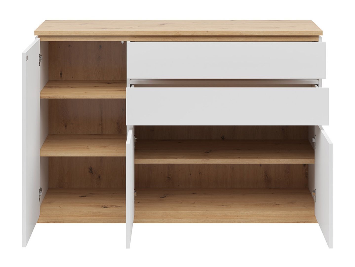 YAMAEL chest of drawers with three doors and two drawers, 139 cm, white/artificial oak - Image 3