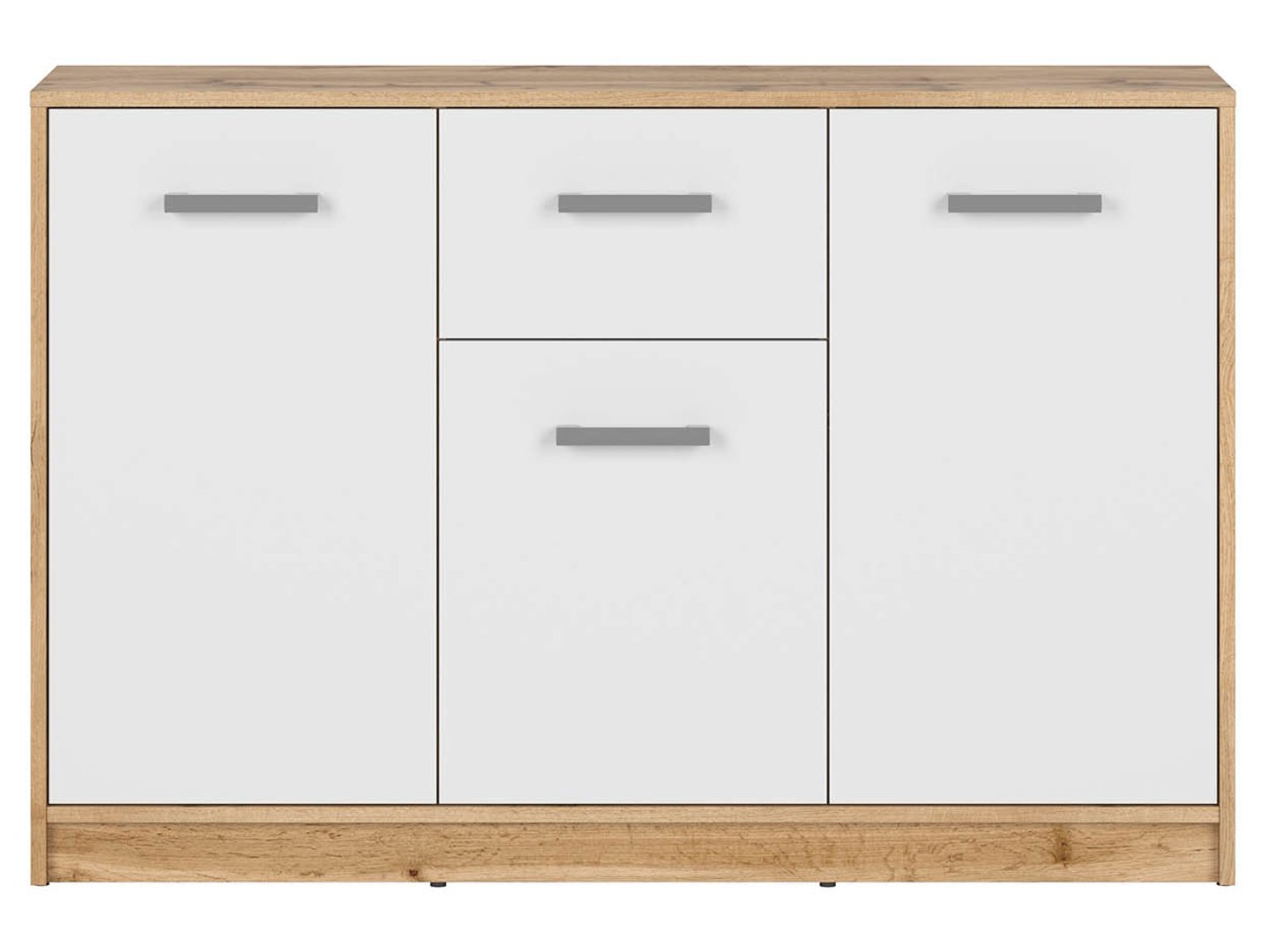 MATOS three-door chest of drawers with drawer, 118.5 cm, Wotan oak/white - Image 2