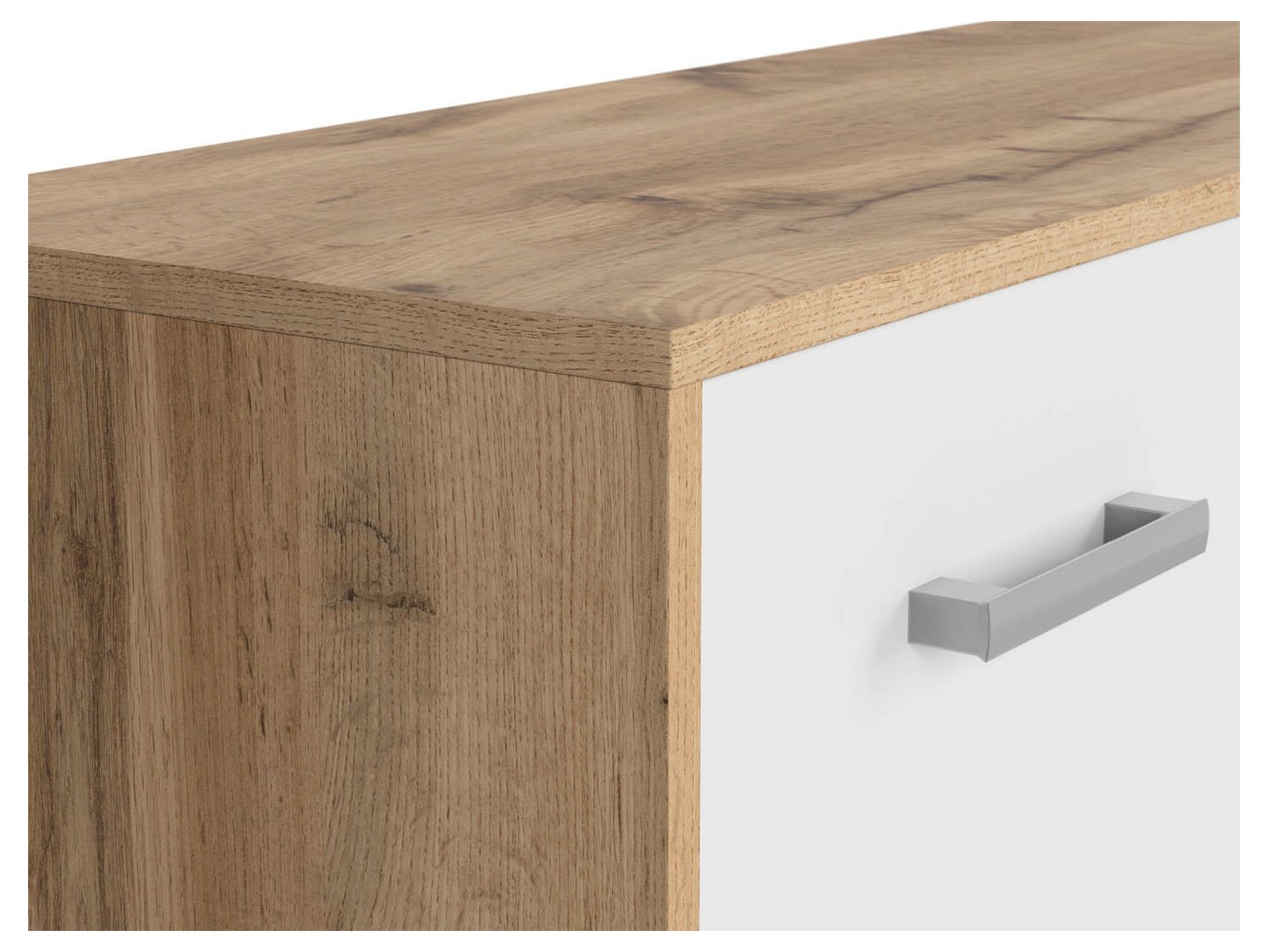 MATOS three-door chest of drawers with drawer, 118.5 cm, Wotan oak/white - Image 4