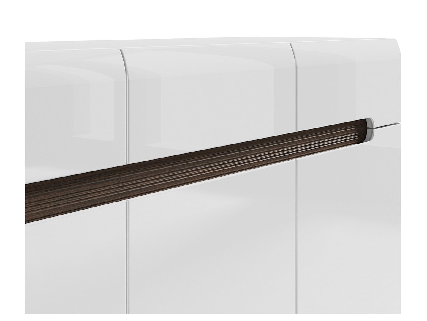 Three-door chest of drawers with three drawers AZTECA TRIO 150 cm white/white glossy color - Image 3