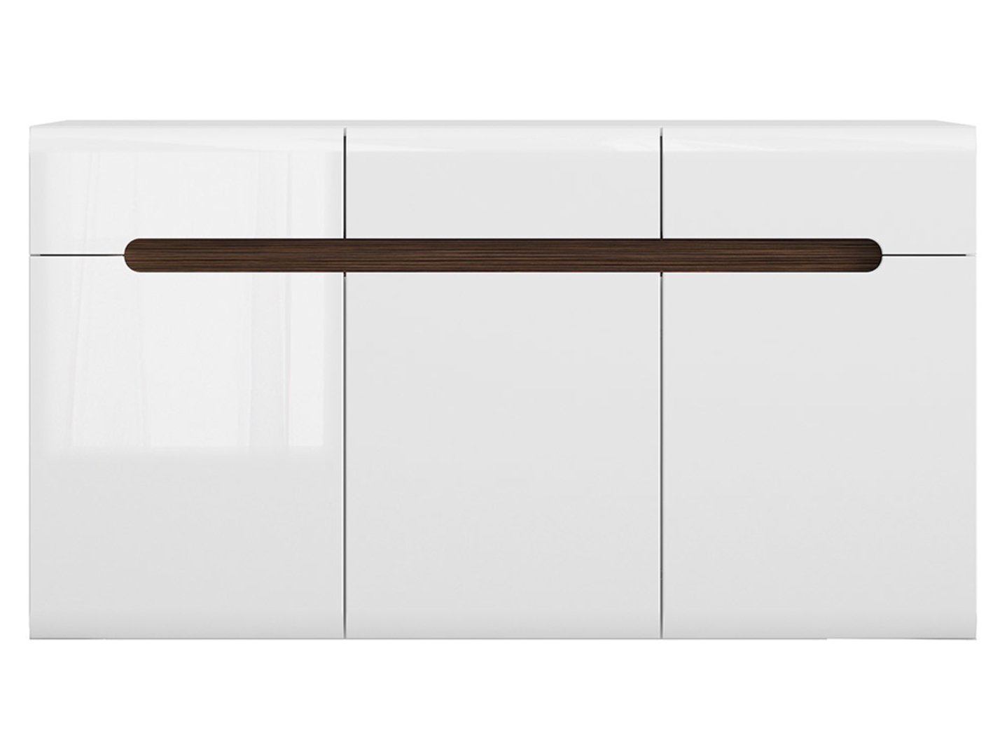 Three-door chest of drawers with three drawers AZTECA TRIO 150 cm white/white glossy color - Image 6