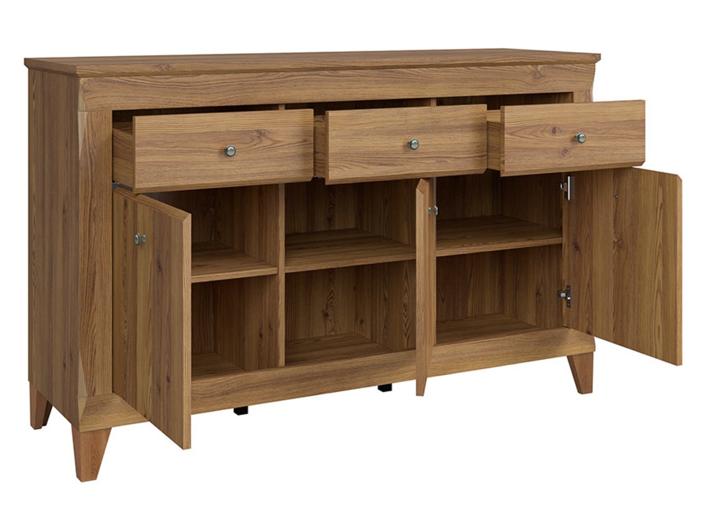 BERGEN chest of drawers with three doors, 156 cm, Sibiu larch gold color - Image 7