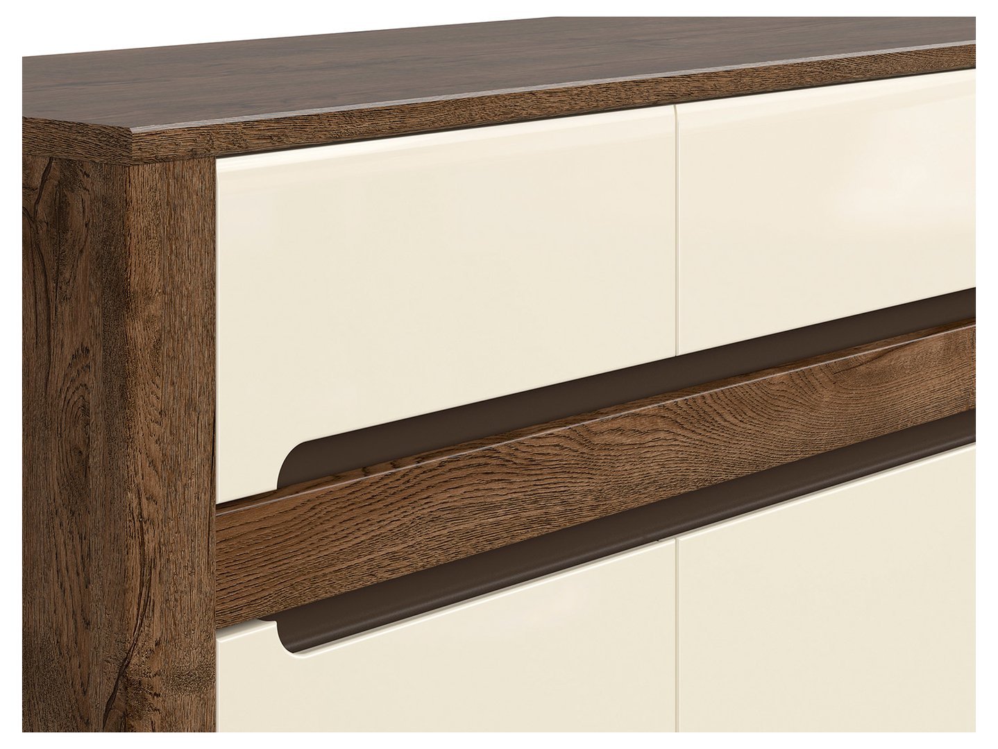 RUSO three-door chest of drawers with three drawers, 149 cm, dove oak color / pearl gloss - Image 4