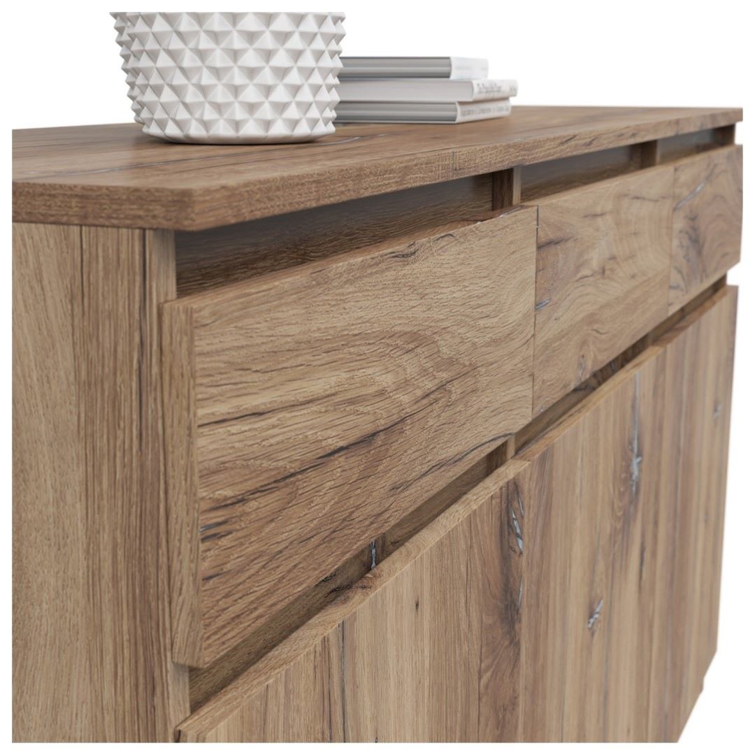 SATURN chest of drawers with three doors, 135 cm, dark oak, flag colors - Image 2