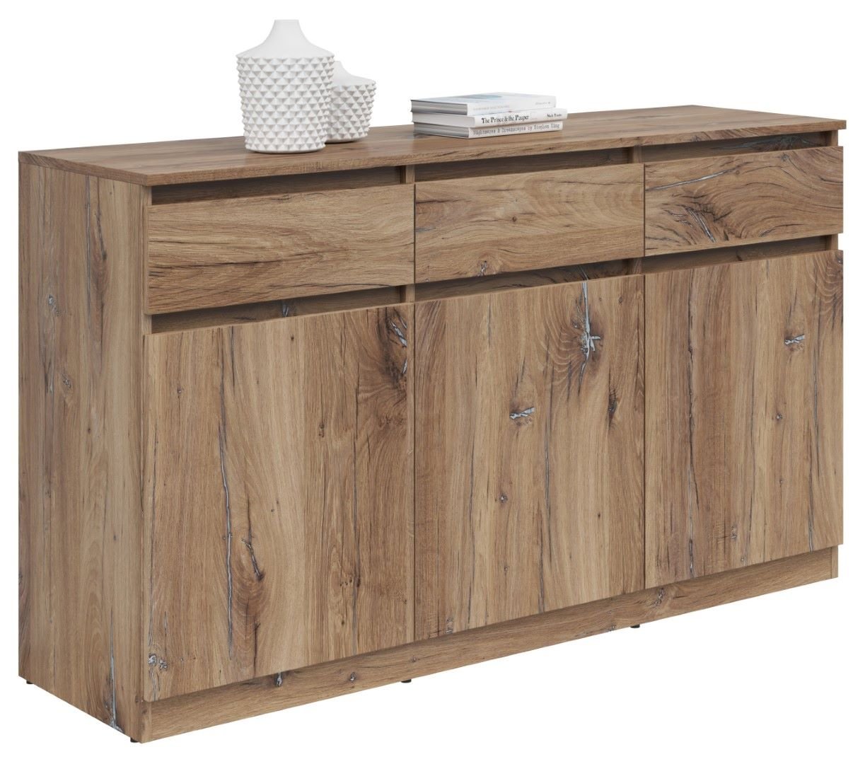SATURN chest of drawers with three doors, 135 cm, dark oak, flag colors - Image 5