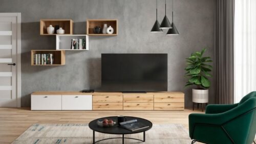 Chest of drawers with 2 drawers, System 64, oak color