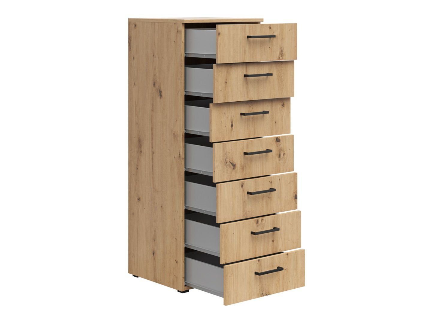 Chest of drawers with 7 drawers MultiDo 45 cm, oak color - Image 6