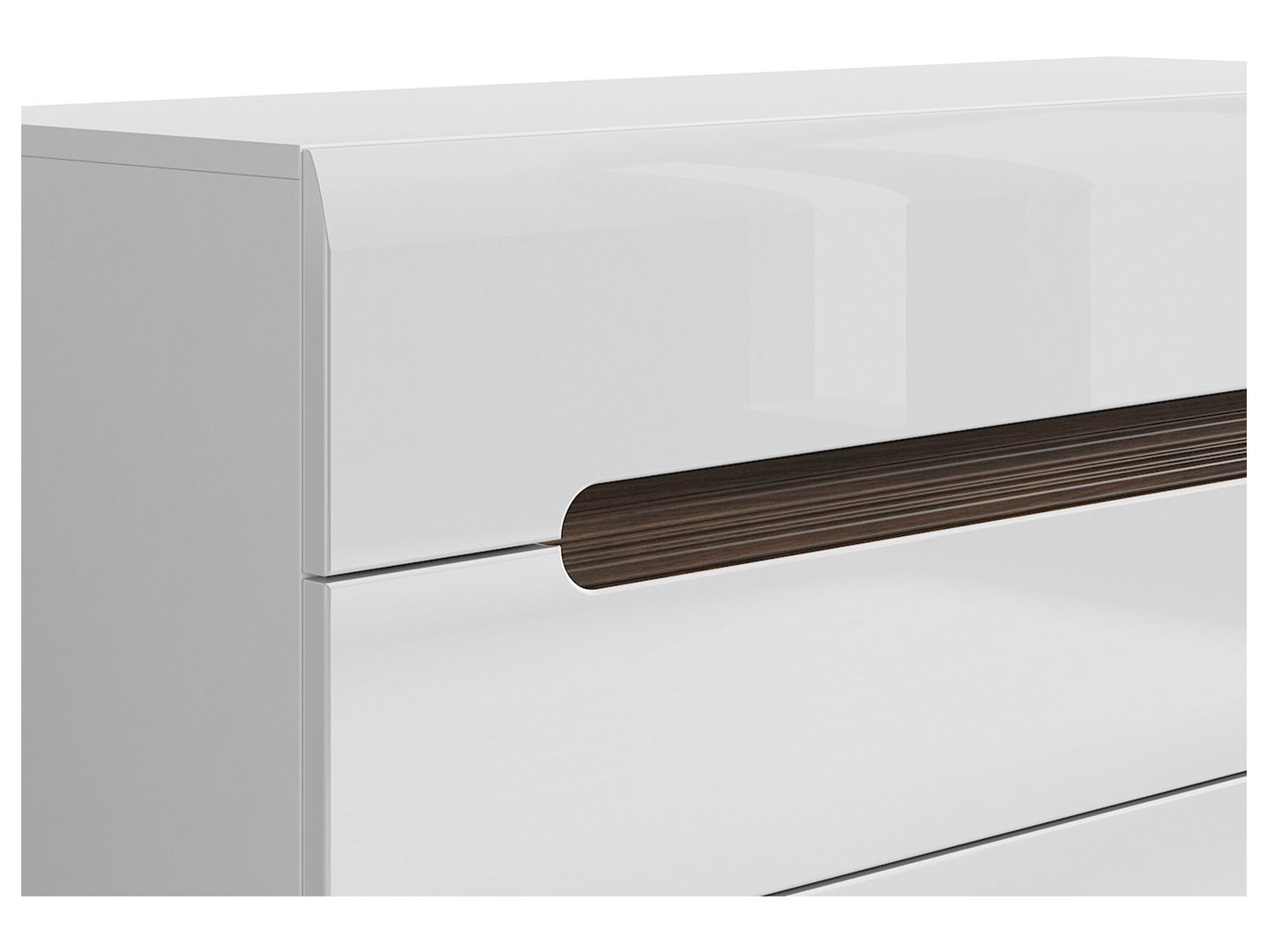Chest of drawers with four drawers AZTECA TRIO 105 cm white/white glossy - Image 3