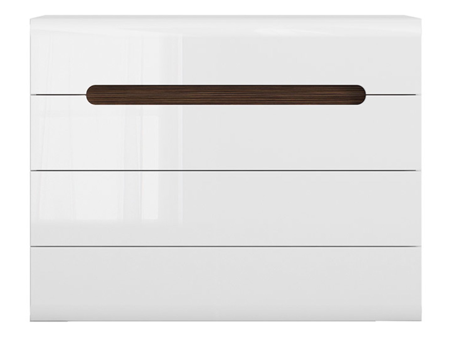 Chest of drawers with four drawers AZTECA TRIO 105 cm white/white glossy