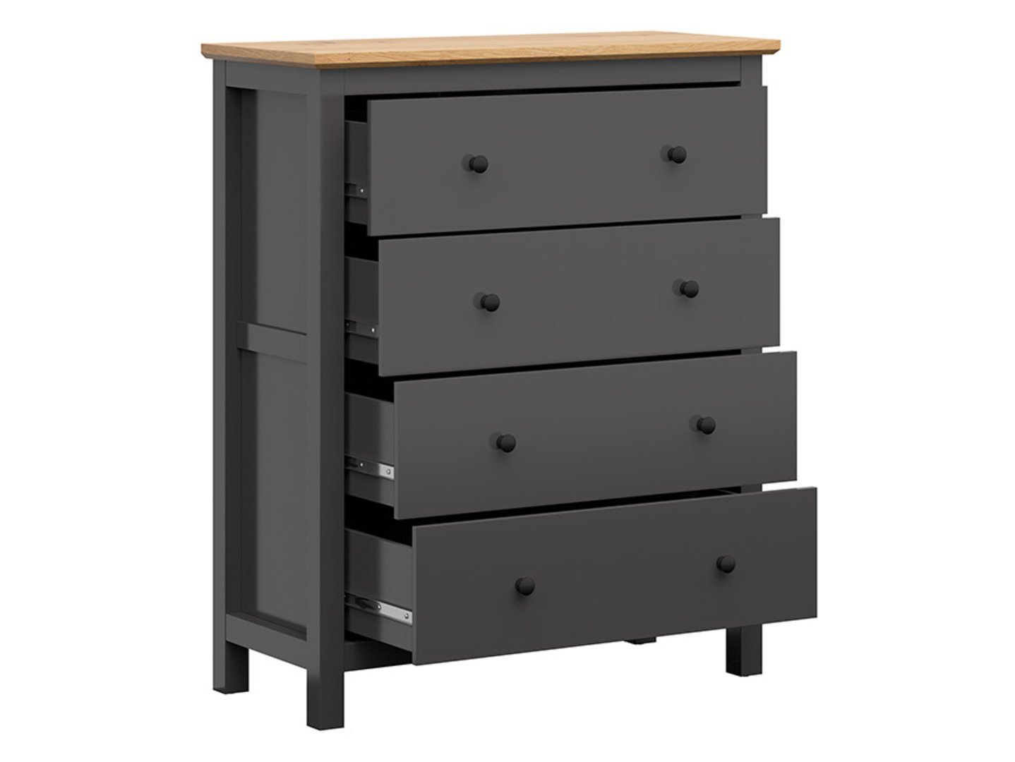 HESEN chest of drawers, 101 cm, graphite/artisan oak - Image 3