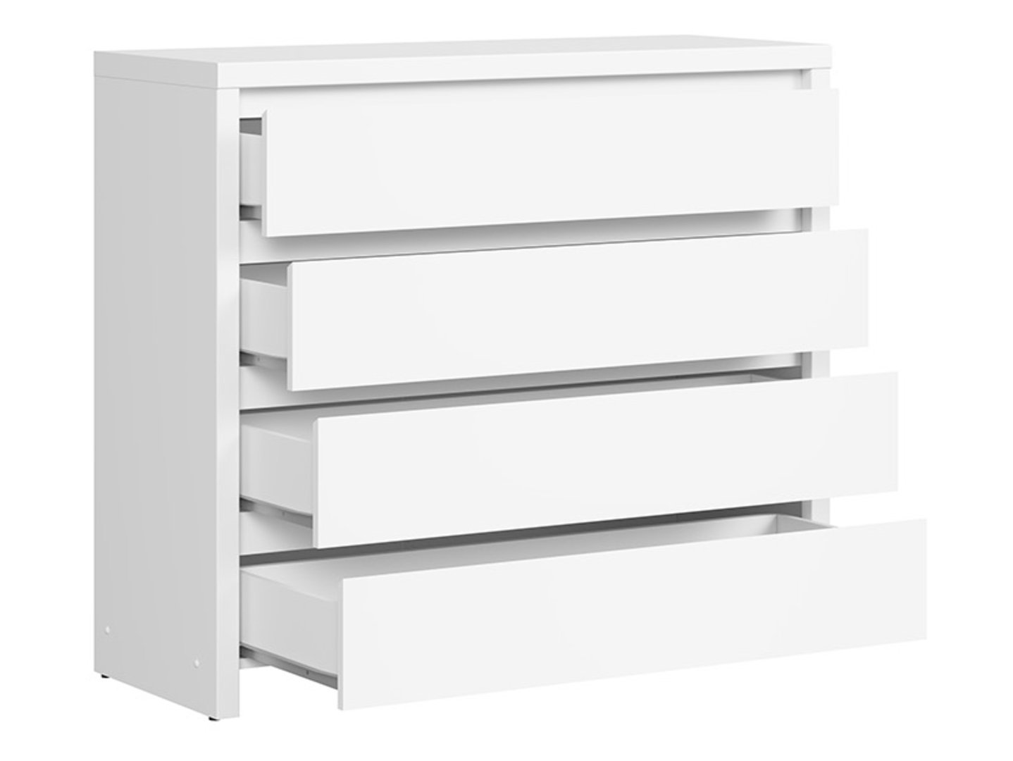 Chest of drawers with four drawers KASPIAN 105 cm white/matte white - Image 3