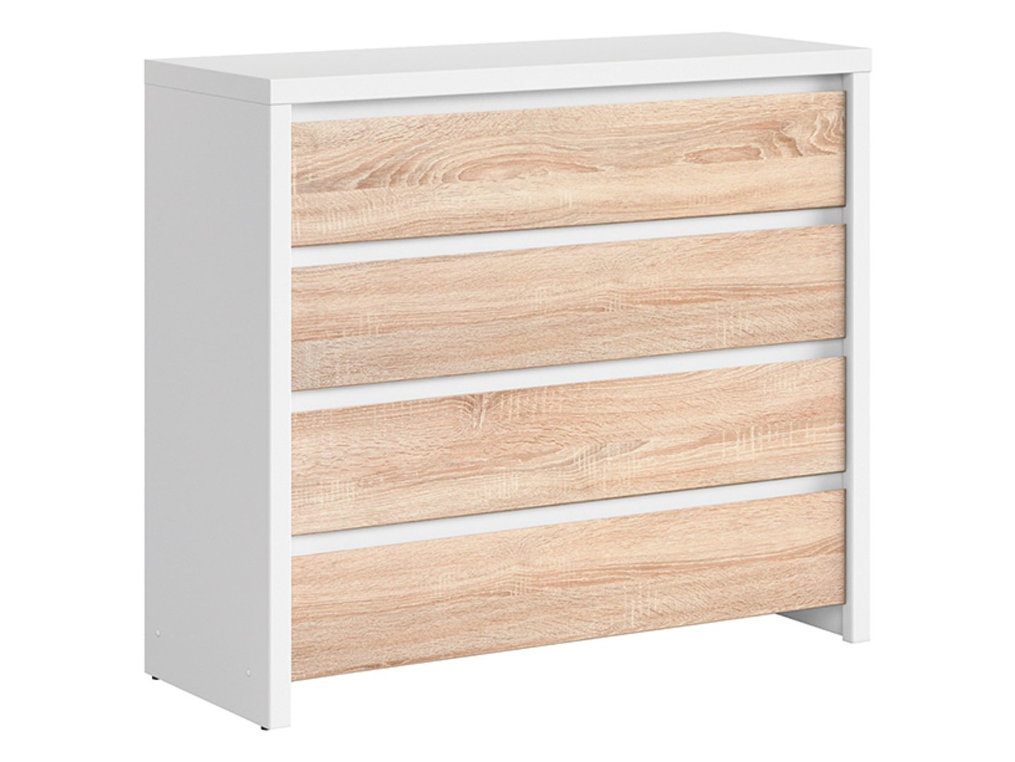 Chest of drawers with four drawers KASPIAN 105 cm white/sonoma oak