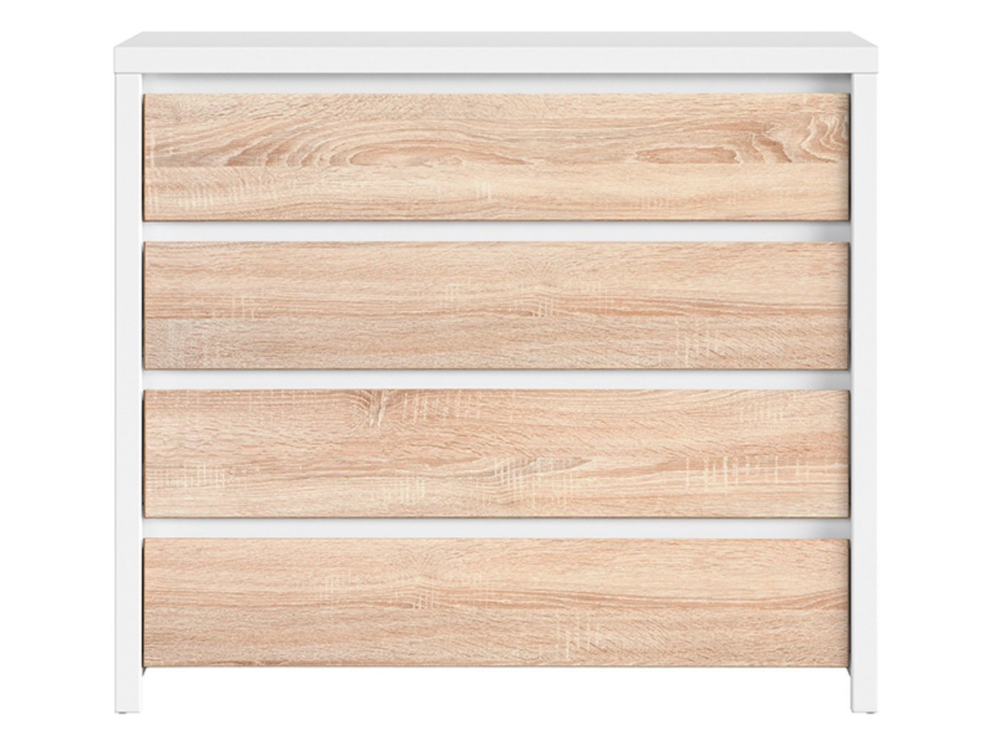 Chest of drawers with four drawers KASPIAN 105 cm white/sonoma oak - Image 2