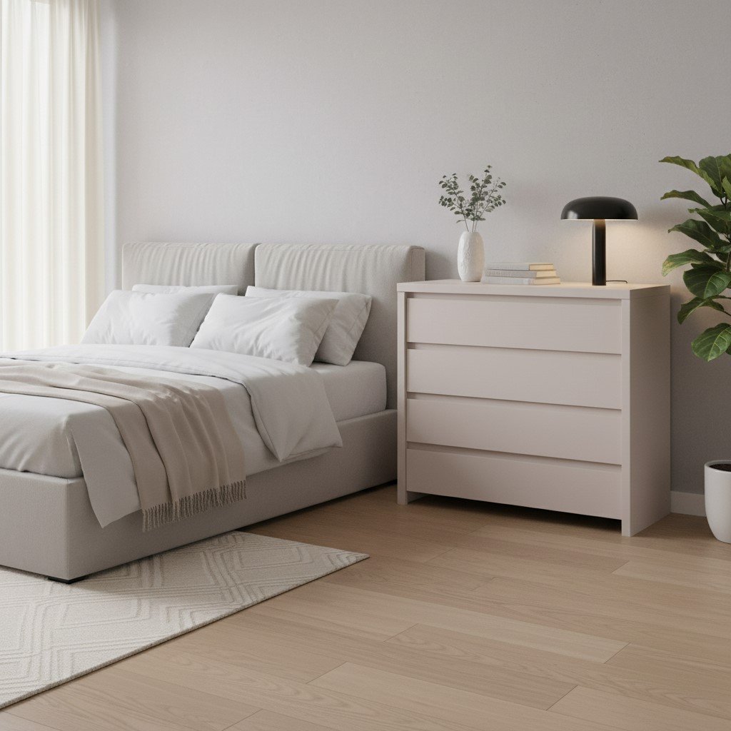 Chest of drawers with four drawers KASPIAN 105 cm cashmere color - Image 2