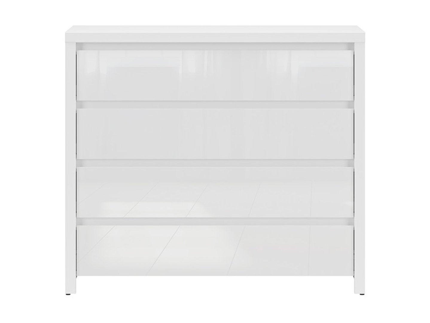 Chest of drawers with four drawers LARIOS 105 cm white/white glossy