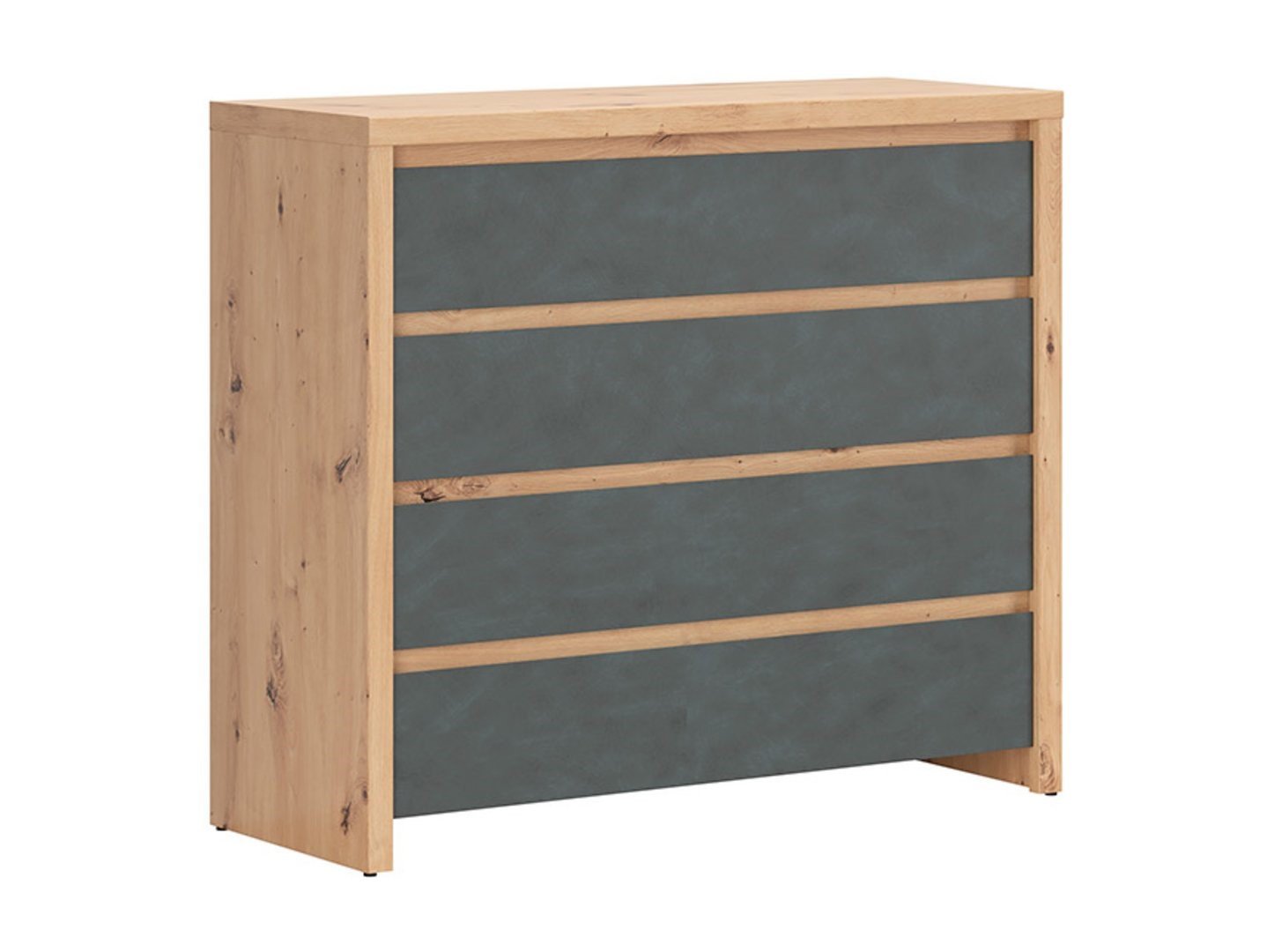 Chest of drawers with four drawers LARIOS 105 cm, artificial oak color/matte - Image 5