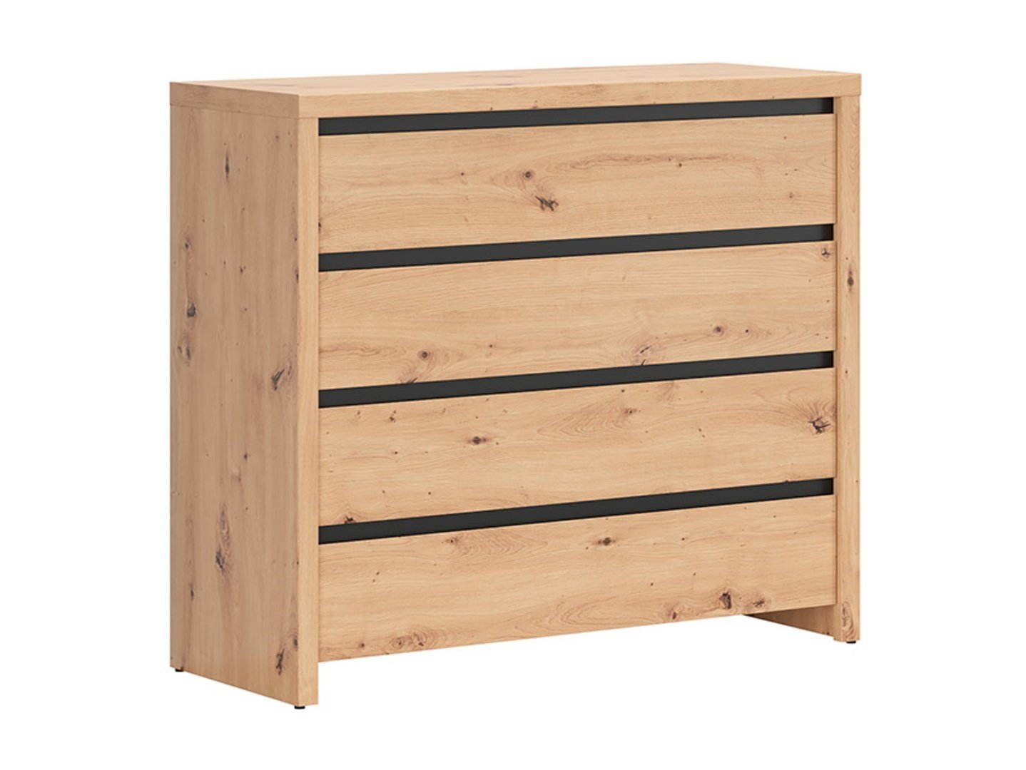 LARIOS chest of drawers, 105 cm, Artisan oak/black - Image 5