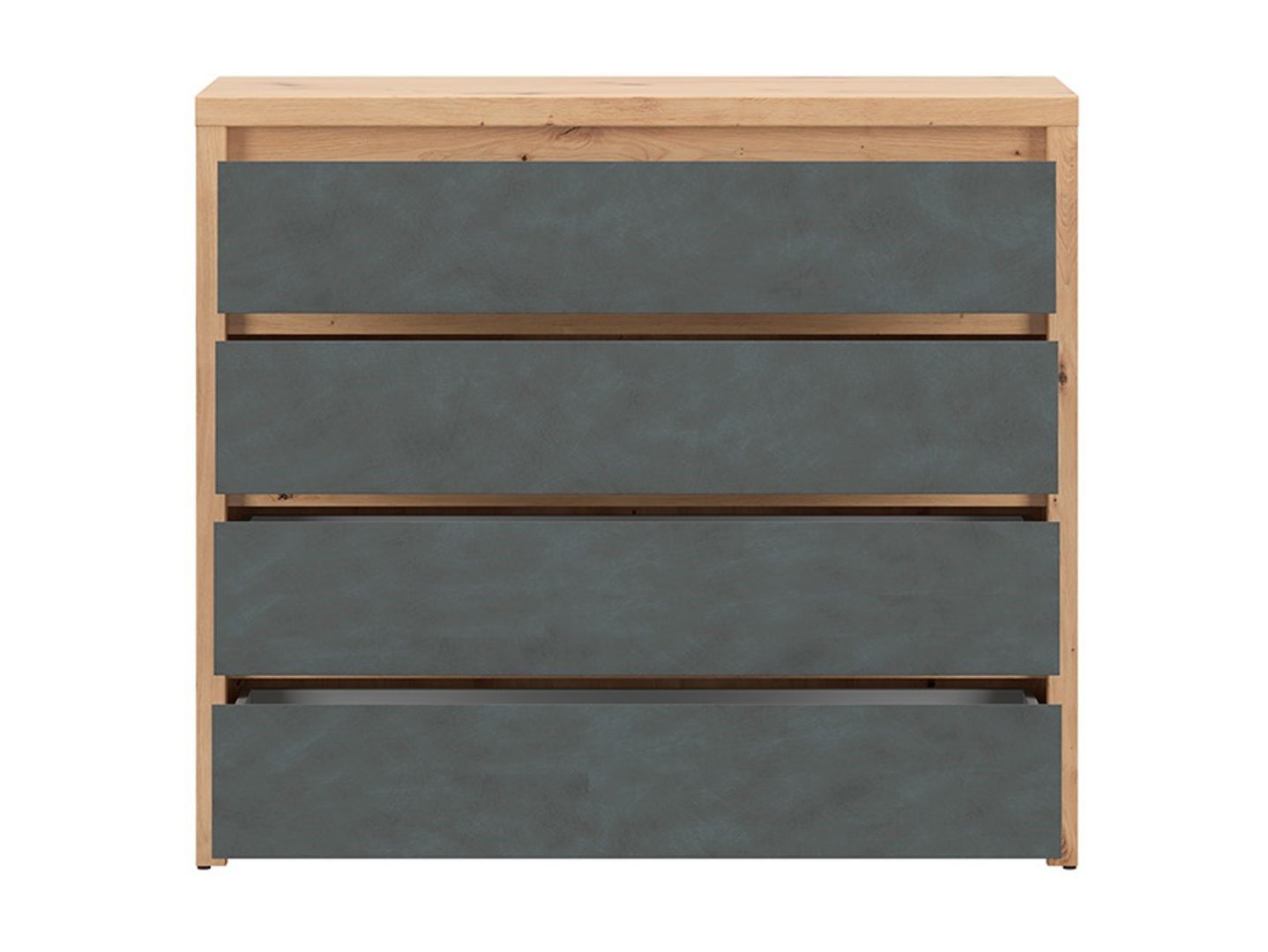 Chest of drawers with four drawers LARIOS 105 cm, artificial oak color/matte - Image 3