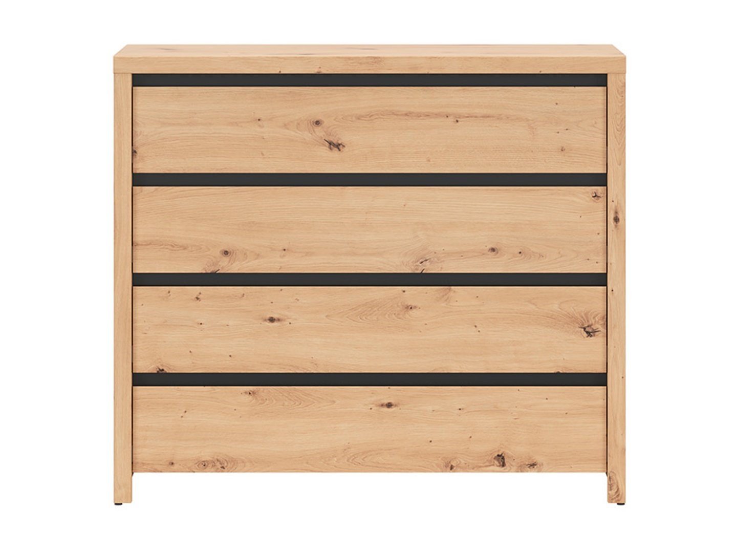 LARIOS chest of drawers, 105 cm, Artisan oak/black