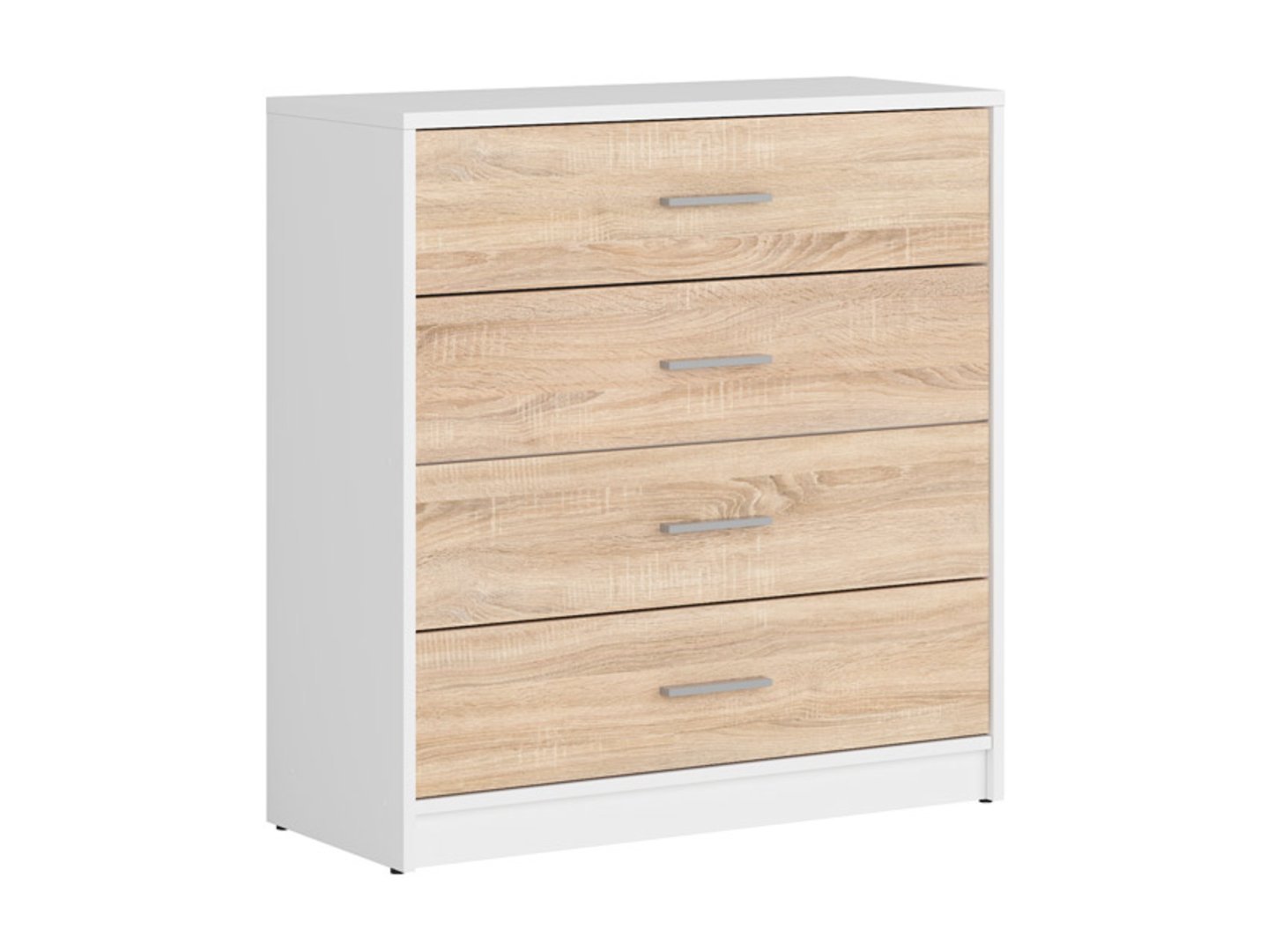 Chest of drawers with four drawers NEPO PLUS 80 cm white/sonoma oak