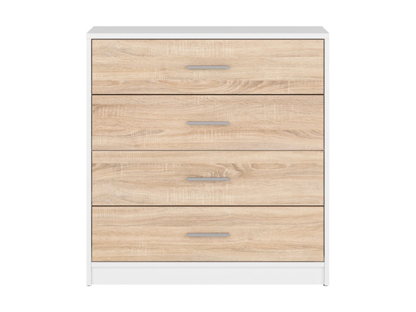 Chest of drawers with four drawers NEPO PLUS 80 cm white/sonoma oak - Image 2