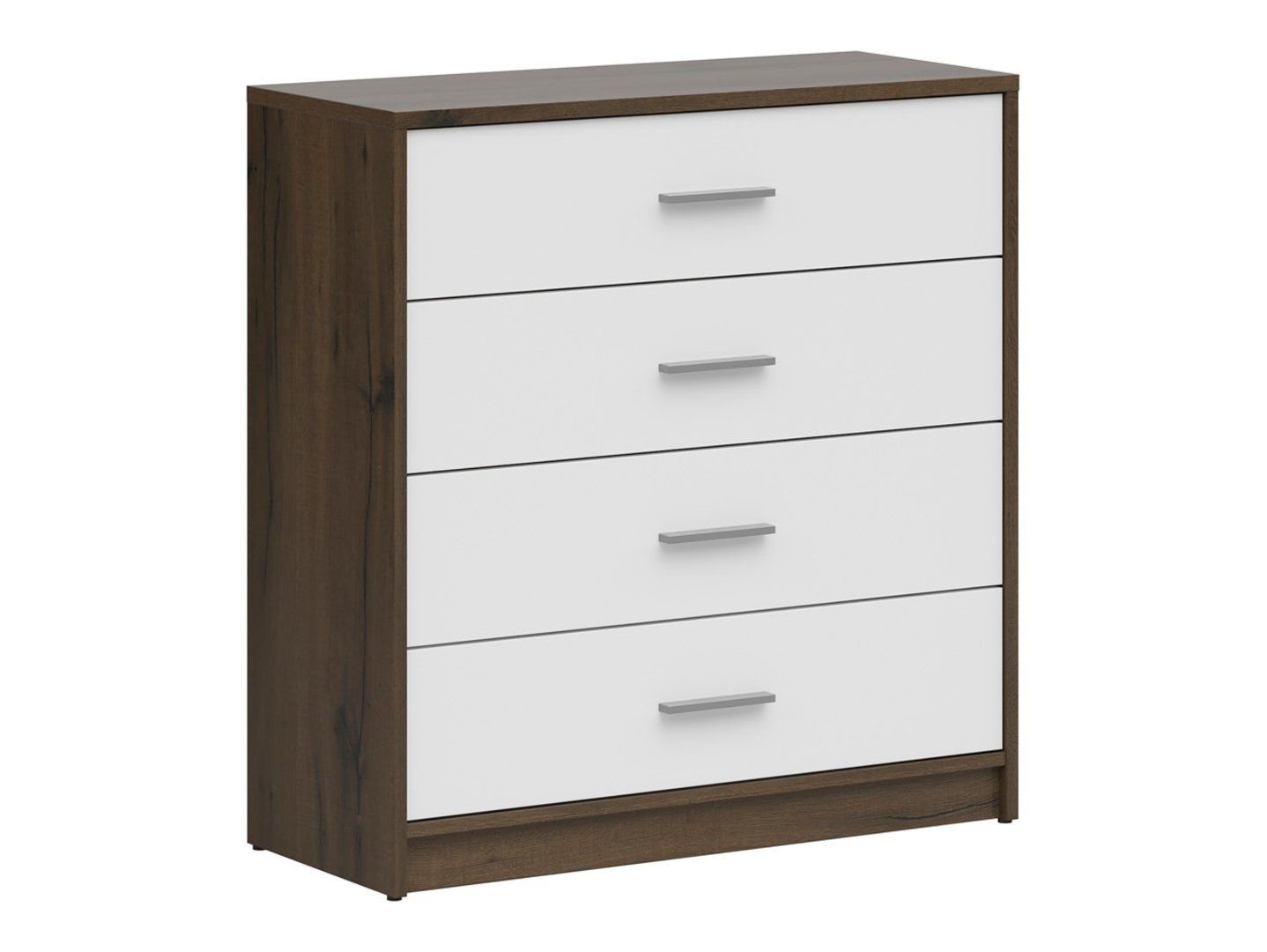 Chest of drawers with four drawers NEPO PLUS 80 cm noble oak/white
