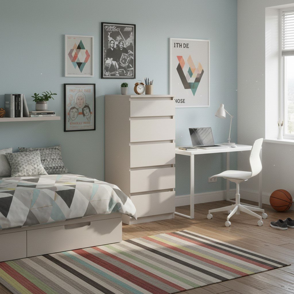 Chest of drawers KASPIAN with five drawers 56 cm cashmere color