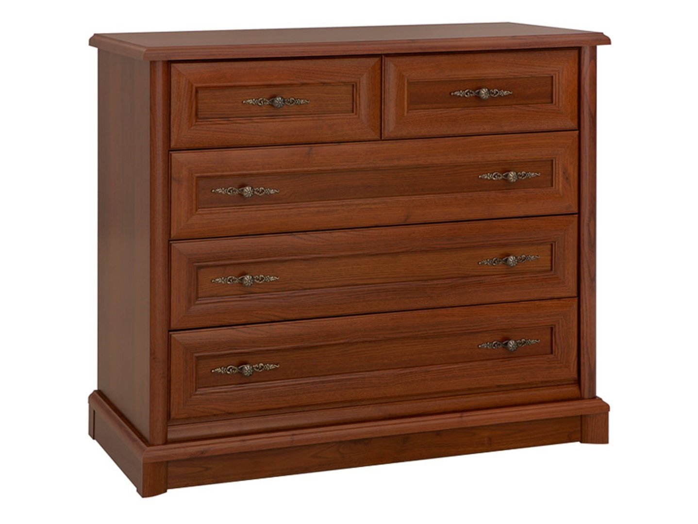 KENT chest of drawers with five drawers, 101 cm, chestnut