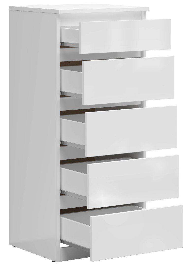 Chest of drawers with five drawers TETRIX 50 cm glossy white - Image 3