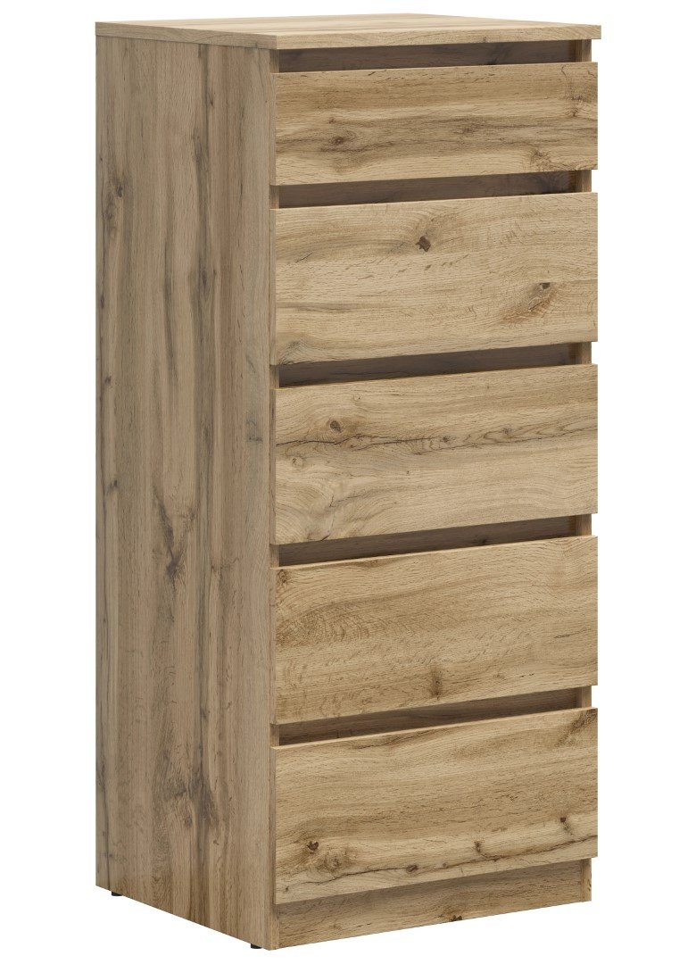 Chest of drawers with five drawers TETRIX 50 cm Wotan oak