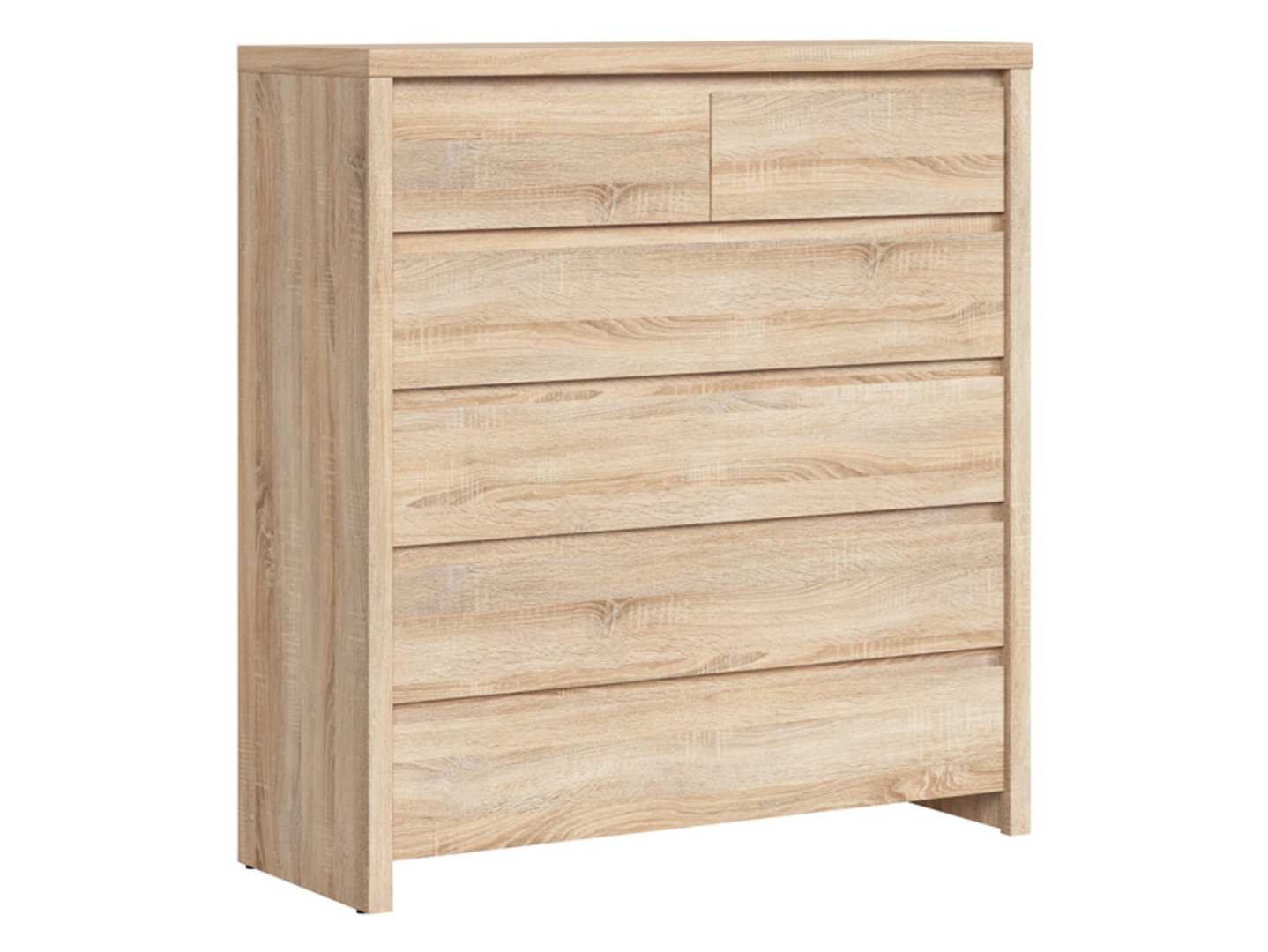 KASPIAN chest of drawers with six drawers, 104.5 cm, Sonoma oak/Sonoma oak