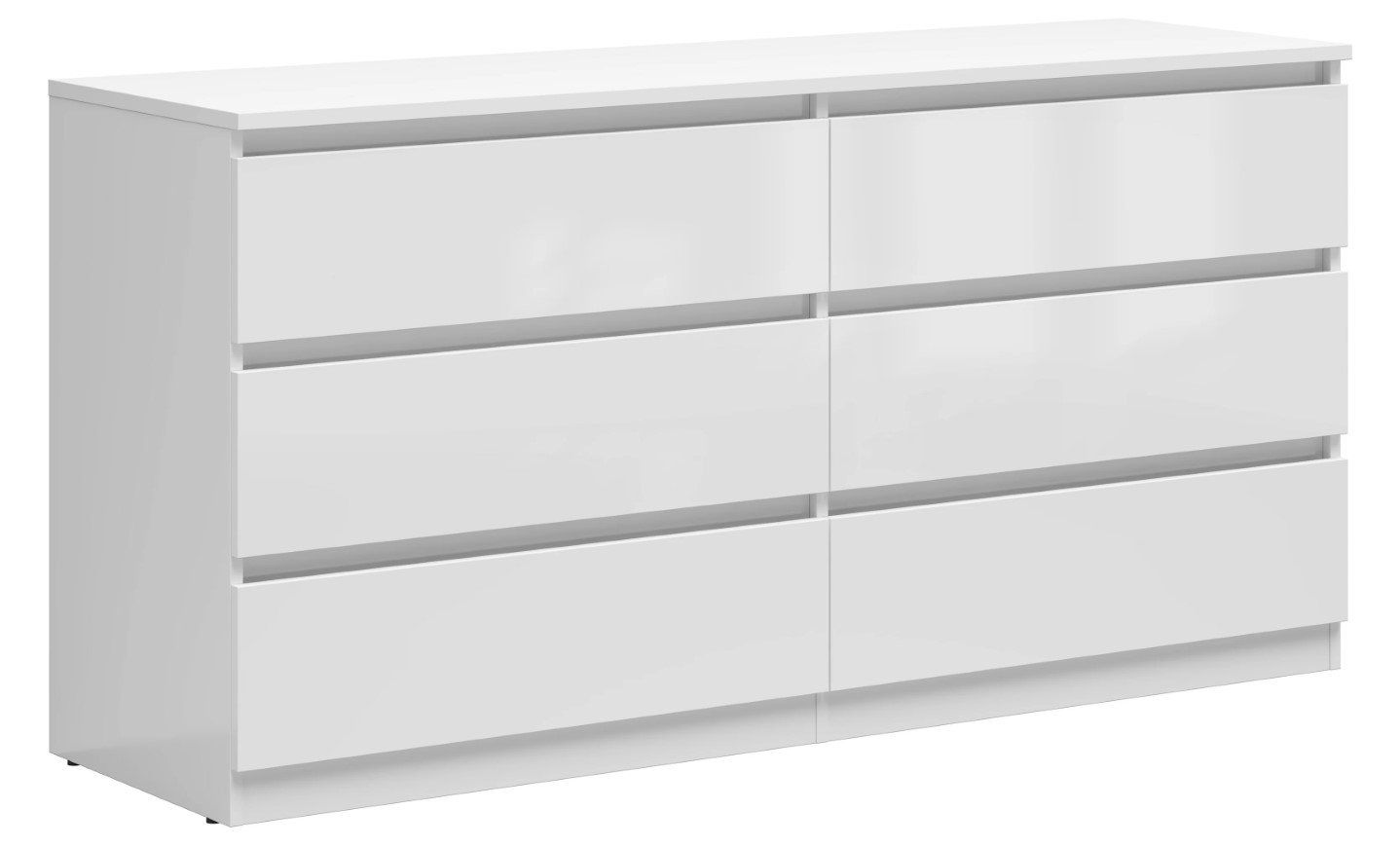 Chest of drawers with six drawers TETRIX 150 cm glossy white