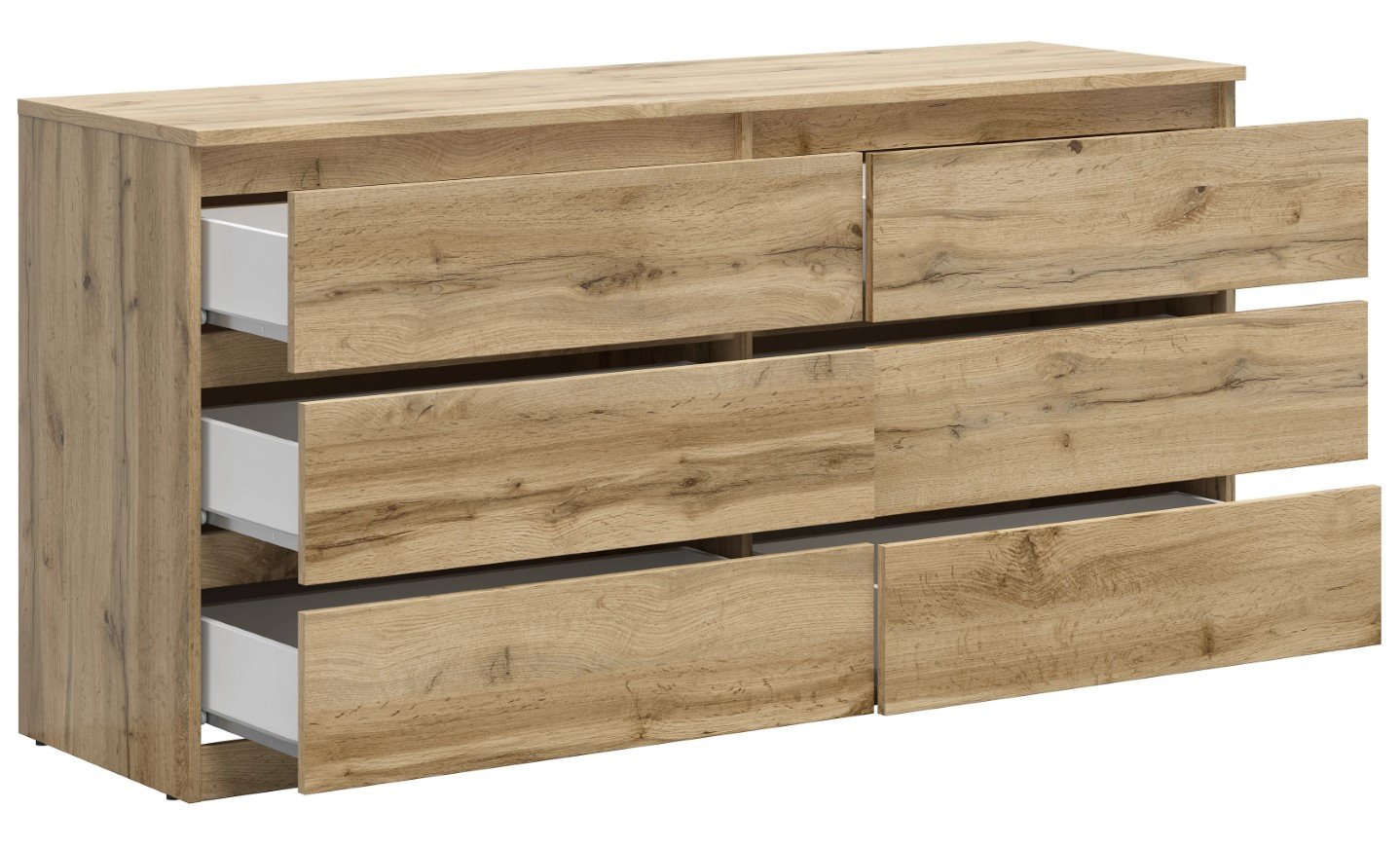 Chest of drawers with six drawers TETRIX 150 cm Wotan oak - Image 3