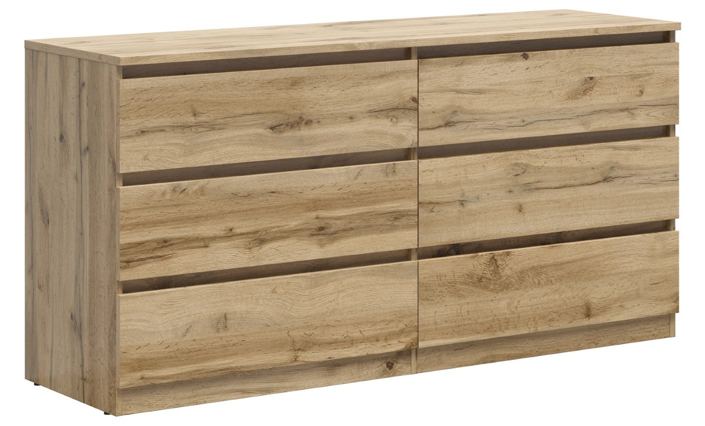 Chest of drawers with six drawers TETRIX 150 cm Wotan oak