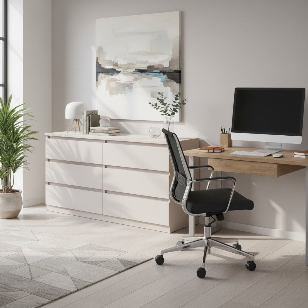 Chest of drawers with six drawers TETRIX 150 cm cashmere color - Image 2