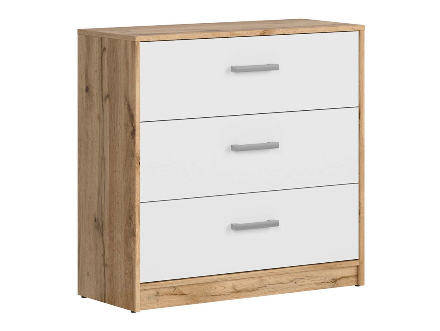 Chest of drawers with three drawers MATOS 80 cm Wotan oak/white
