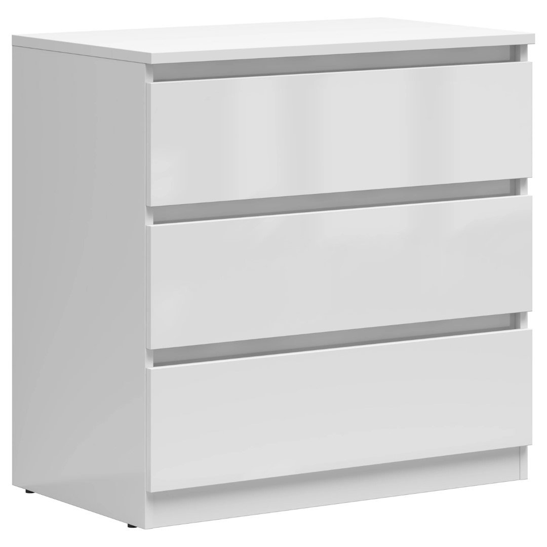 Chest of drawers with three drawers TETRIX 75 cm glossy white
